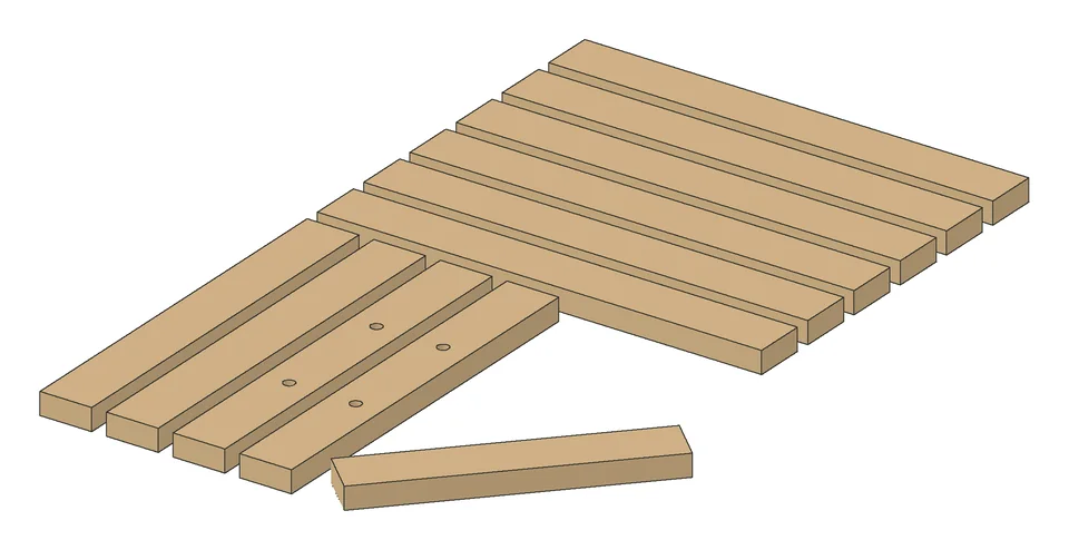 The parts of the Low Utility Platform, laid out