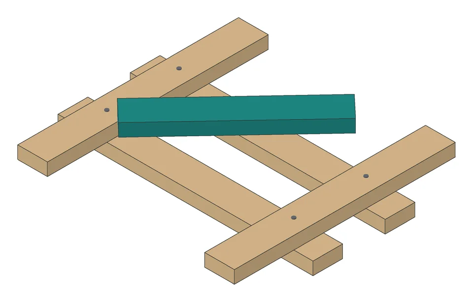 A step from the Low Utility Platform manual: the new part in teal